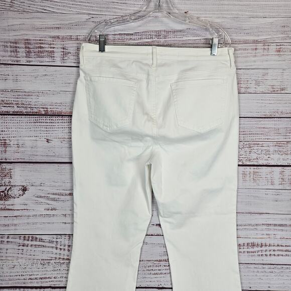 NYDJ White Jeans Size 14 Sheri Slim Ankle LIft Tuck Cotton Stretch Neutral Cool - Picture 4 of 11